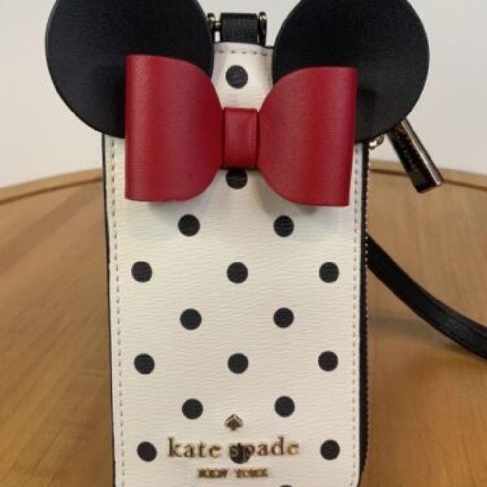 KATE SPADE NEW YORK NWT DISNEY MINNIE MOUSE LANYARD CARD HOLDER K4758